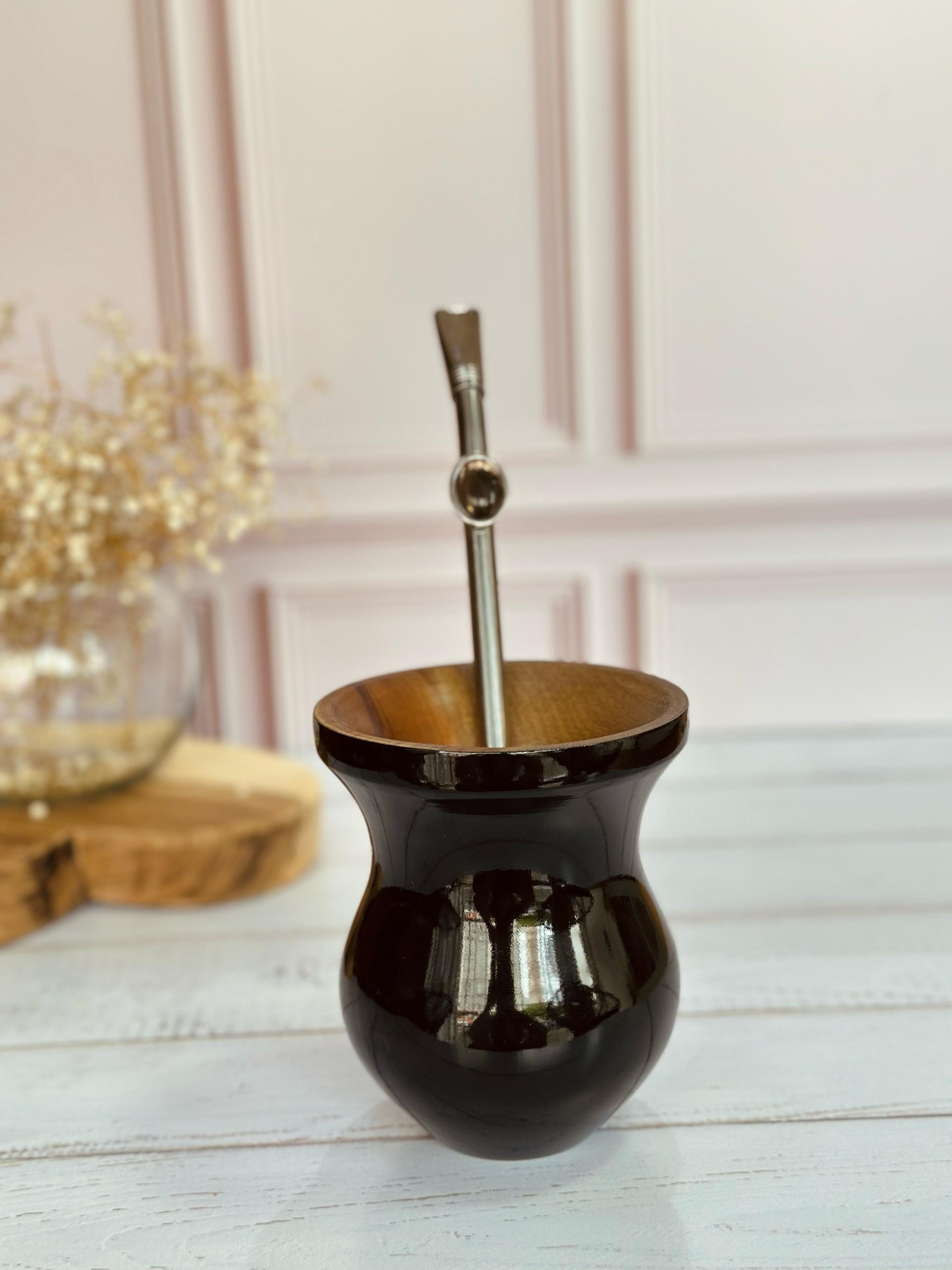 Cuia de madeira Preta