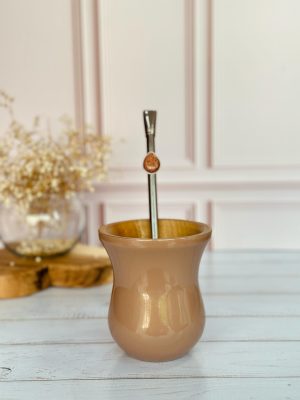 cuia de madeira bago caramelo