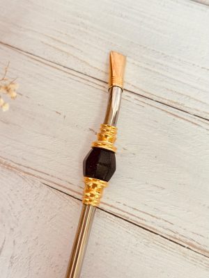 bomba banhada a ouro 18k - Pedra da Lua
