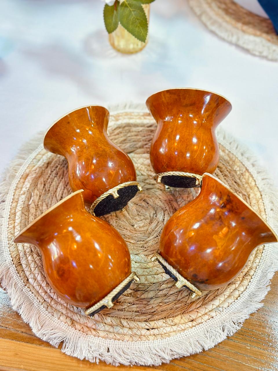 Cuia de Porongo - Pé Argola Dourado - Imagem 4