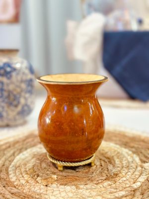 Cuia de Porongo - Pé Argola Dourado