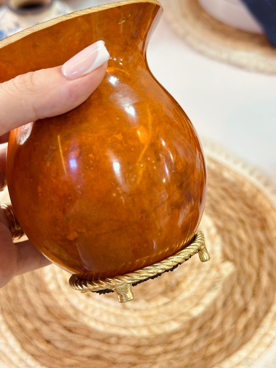 Cuia de Porongo - Pé Argola Dourado - Imagem 3