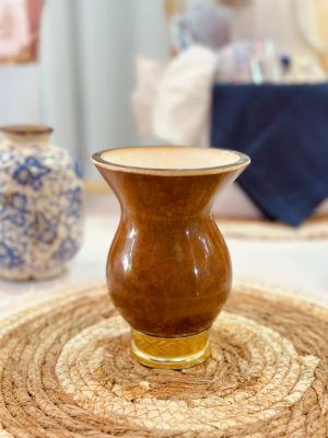 Cuia de Porongo - Pé Tradicional Dourado