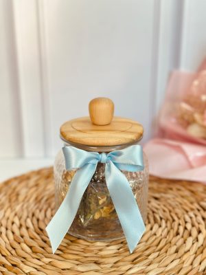 Vidro grande - com tampa de madeira