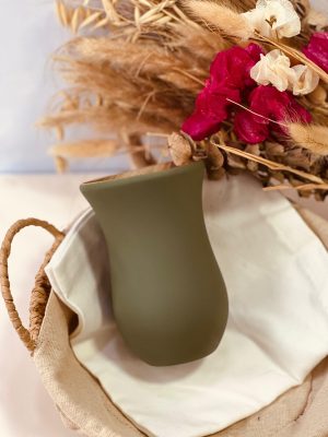 Cuia de Madeira - Alongada Verde Militar Fosco