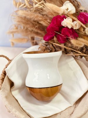 Cuia de Madeira - Bicolor Branca