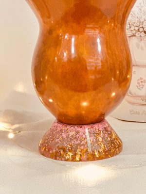 Cuia de Porongo - Resinada Rosa e Dourada